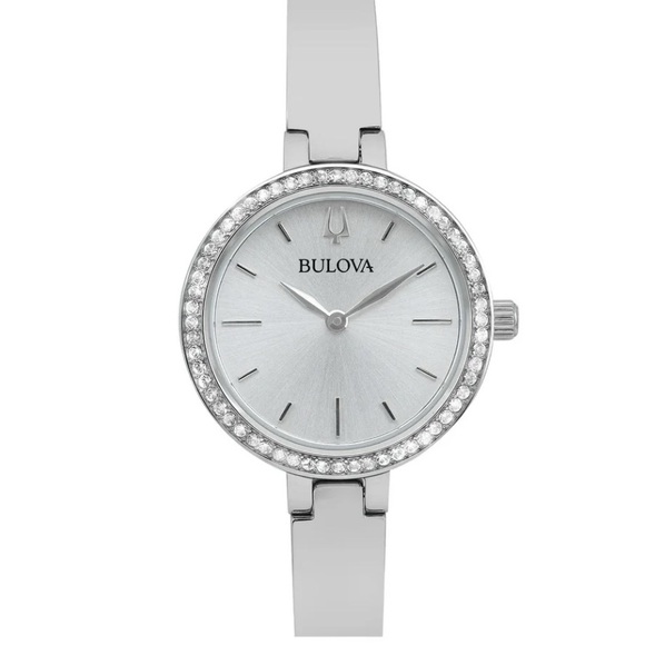 Bulova Silver Watch and Necklace Set Accessories